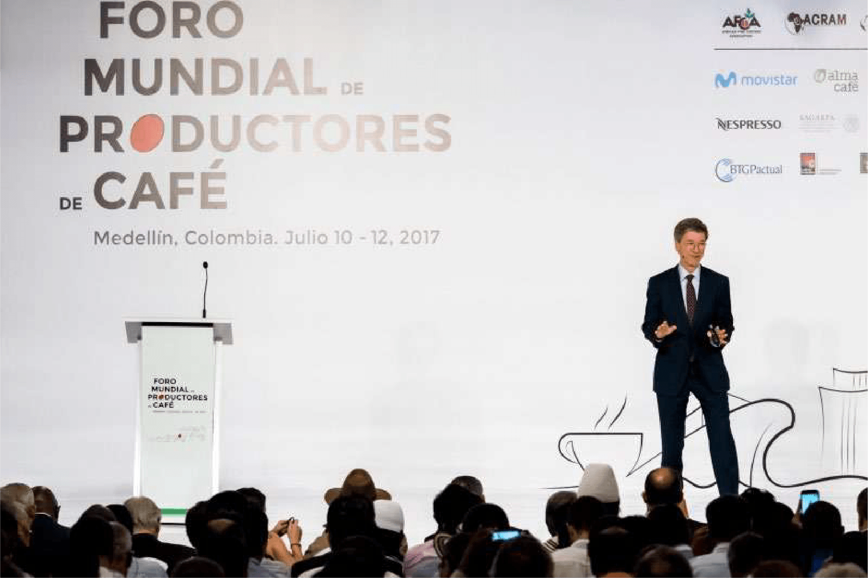 escenografía foro mundial de productores de cafe